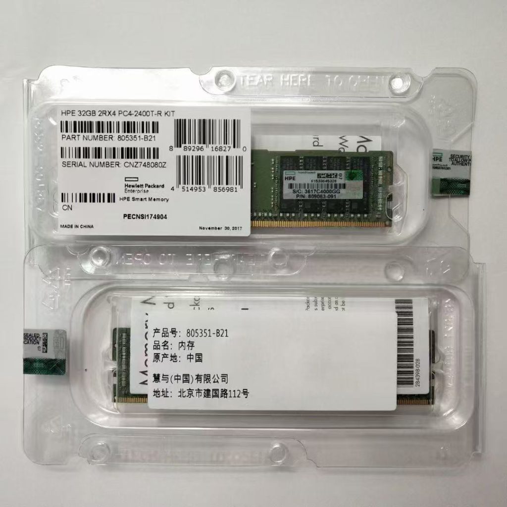 805351-B21 ddr4 32g 2Rx4 2400 ECC Registered DIMM