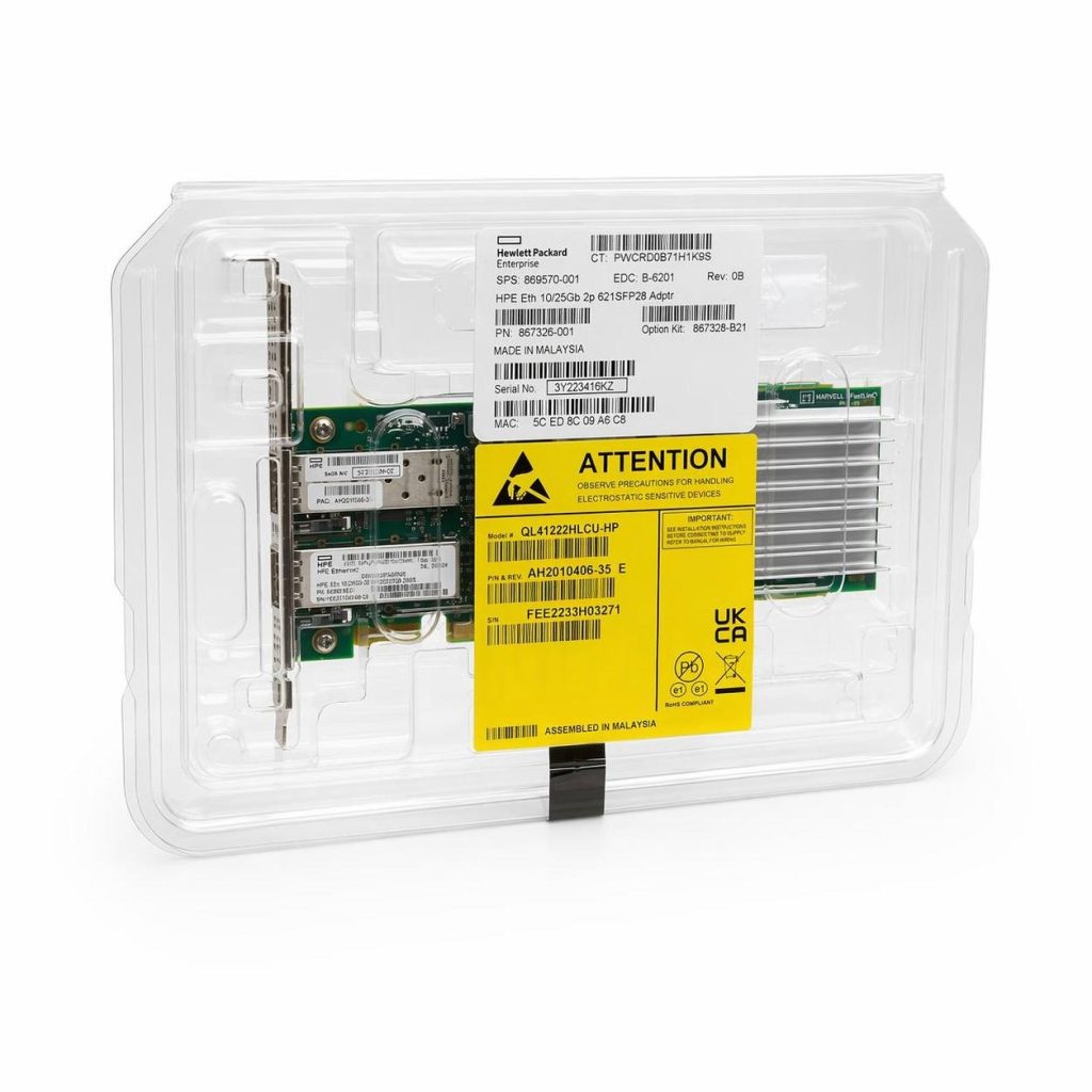 867328‑B21 HPE Ethernet 10/25Gb 2‑port SFP28 Adapter 867326‑001 869570‑001
