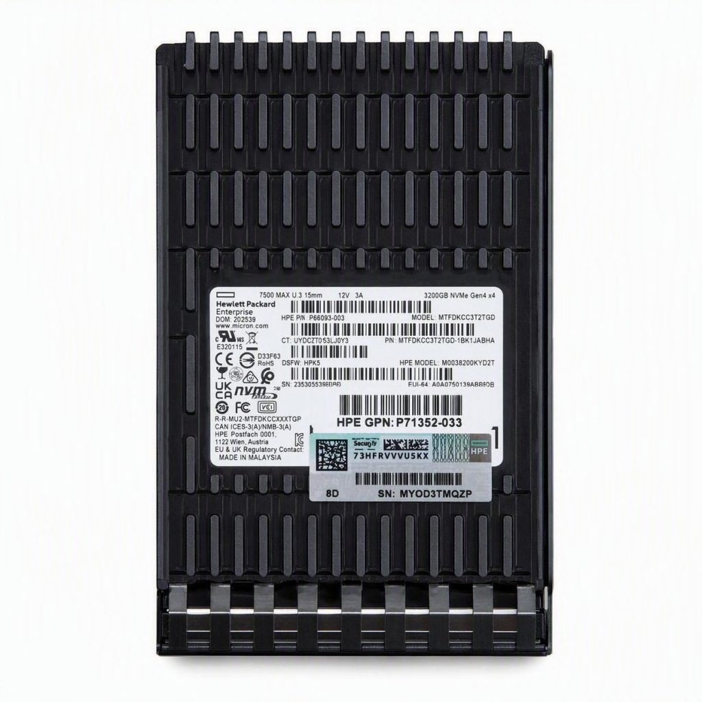 P86093‑003 HPE MO003200KYDZT 3.2TB U.3 15mm NVMe Gen4 x4 SSD MTFDKCC3T2TGQ