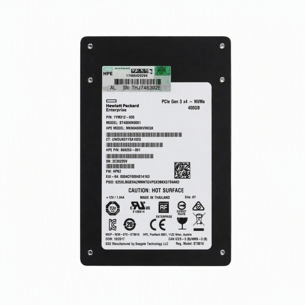 HPE  400GB 2.5″ U.2 PCIe Gen3 x4 NVMe SSD 869253‑001